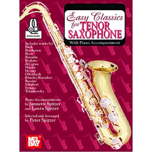 Easy Classics for Tenor Saxophone with Piano Accompaniment Book