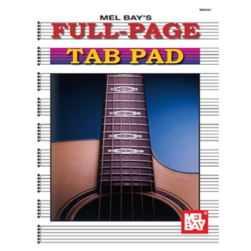 Full Page Tab Pad for Guitar - 96 Pages, 9 Tablature Stave Systems per Page