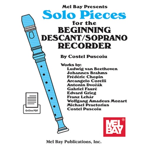 Solo Pieces Beginning Descant/Sop Recorder Book/Pdf (Softcover Book/Online Media) Book