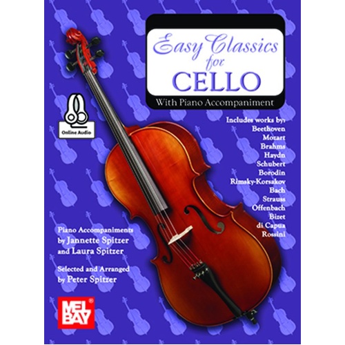 Easy Classics for Cello with Piano Accompaniment Book