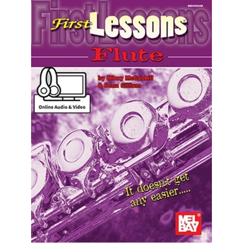 First Lessons Flute Book with Online Audio by Mizzy McCaskill, Mel Bay Publications, 32 Pages, Beginner Method for Flute Players