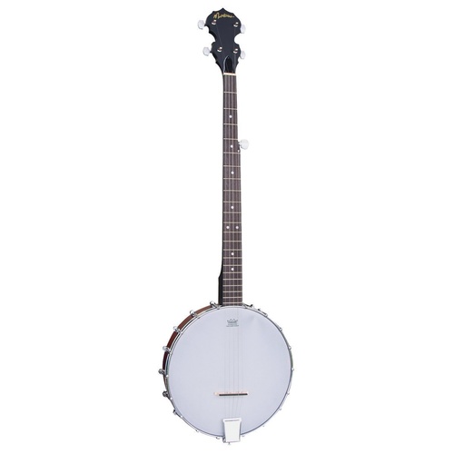 Martinez 5-String Left Handed Open-Back Banjo with Gig Bag (Natural Satin)