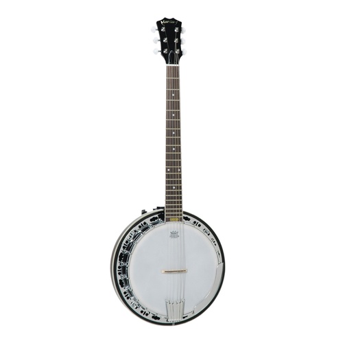 Martinez 'Deluxe' 6-String Left Handed Mahogany Banjo (Natural Gloss)