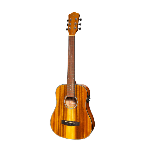 Martinez '51 Series' Left Handed Acoustic-Electric Babe Traveller Guitar Koa Gloss Finish