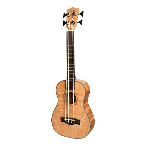 Mojo Flamed Okoume 30" Electric Bass Ukulele with KLT-21 Preamp and Built-in Tuner, Natural Satin Finish