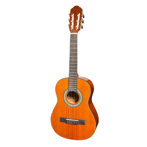 Martinez G-Series MC-12GT-AMB 1/2 Size Student Classical Guitar with Built-In Tuner Amber-Gloss
