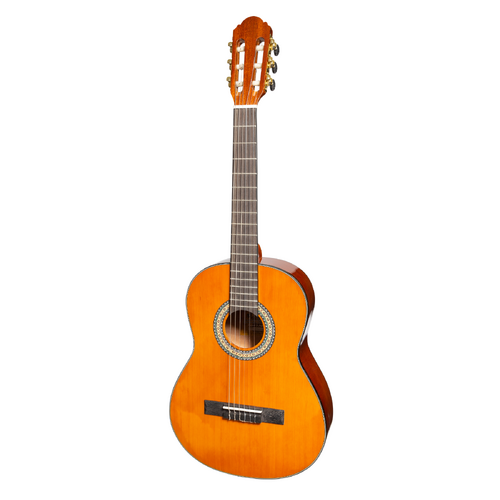 Martinez G-Series MC-34GT-AMB 3/4 Size Classical Guitar with Built-in Tuner - Amber Gloss Finish