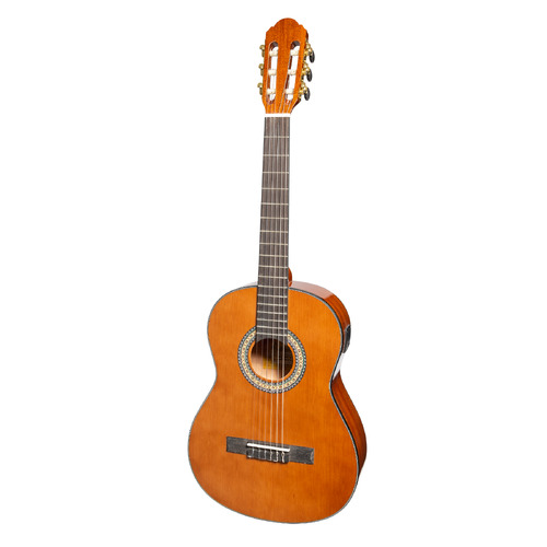 Martinez G-Series Left Handed 3/4 Size Classical Guitar with Tuner (Natural-Gloss)