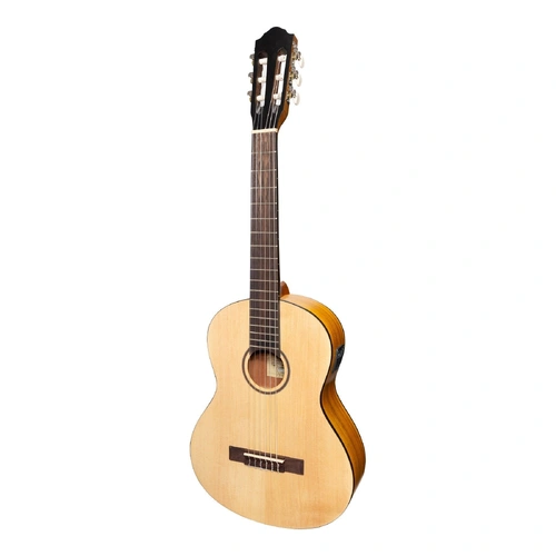 Martinez Left Handed 3/4 Size Student Classical Guitar with Built-In Tuner (Spruce/Koa)