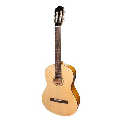 Martinez Left Handed Full Size Student Classical Guitar with Built In Tuner, Spruce/Koa, MC-44TL-SK