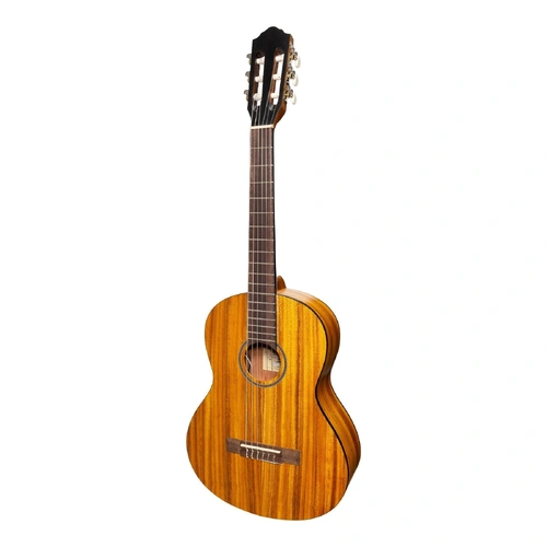 Martinez Slim Jim 3/4 Size Electric Classical Guitar with Pickup and Tuner - Koa