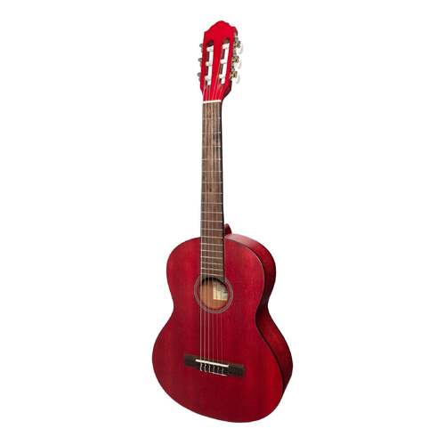 Martinez 'Slim Jim' 3/4 Size Student Classical Guitar with Built In Tuner (Strawberry Pink)