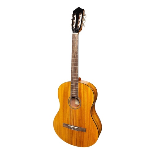 Martinez Slim Jim Full Size Electric Classical Guitar MC-SJ44PT-KOA with Pickup and Tuner Natural Satin Finish