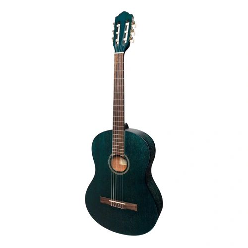 Martinez MC-SJ44T-BLU Slim Jim Full Size Student Classical Guitar with Built In Tuner - Blue