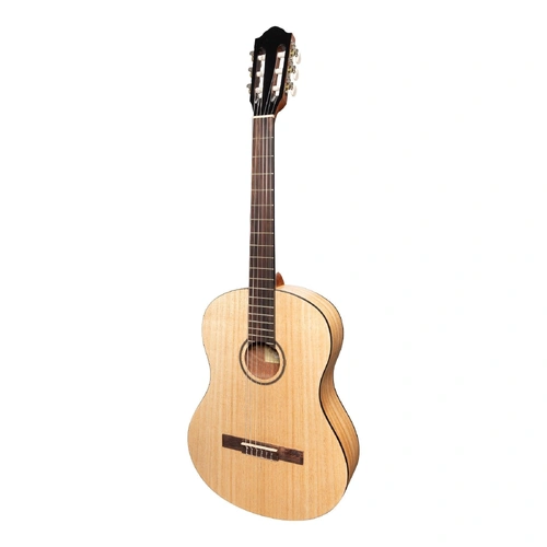 Martinez Slim Jim Full Size Student Classical Guitar with Built In Tuner - Mindi-Wood, Model MC-SJ44T-MWD, Right-Handed, Natural Satin Finish