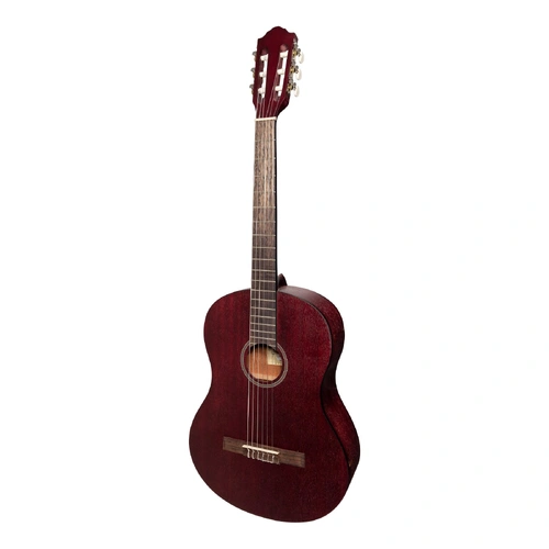 Martinez Slim Jim MC-SJ44T Full Size Student Classical Guitar with Built-In Tuner - Red
