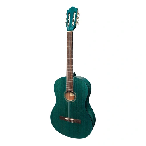 Martinez Slim Jim Full Size Student Classical Guitar with Built-In Tuner Teal Green MC-SJ44T-TGR
