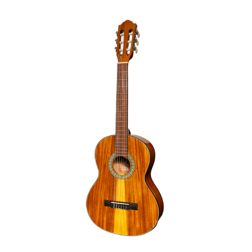 Martinez '51 Series' 3/4 Size Electric Classical Guitar with Tuner Koa Gloss Finish