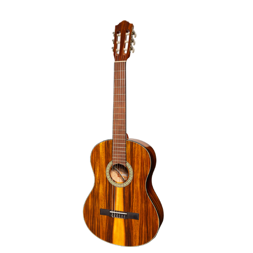 Martinez '51 Series' 4/4 Size Electric Classical Guitar Teakwood Gloss with Pickup and Tuner