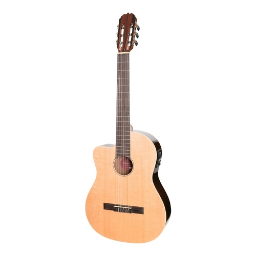 Martinez Southern Star Series Left Handed Acoustic-Electric Classical Cutaway Guitar MCPC-7CL-NGL Natural Gloss with Hardcase