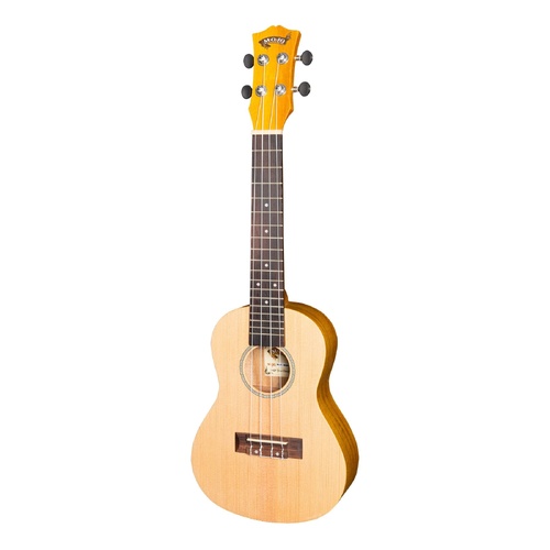 Mojo SA30 Natural Satin Electric Concert Ukulele with Spruce Top and Acacia Back, 4 Strings, 18 Frets, Right-Handed