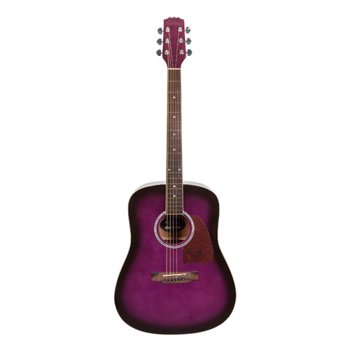 Martinez Beginner Acoustic Dreadnought Guitar (Purpleburst)
