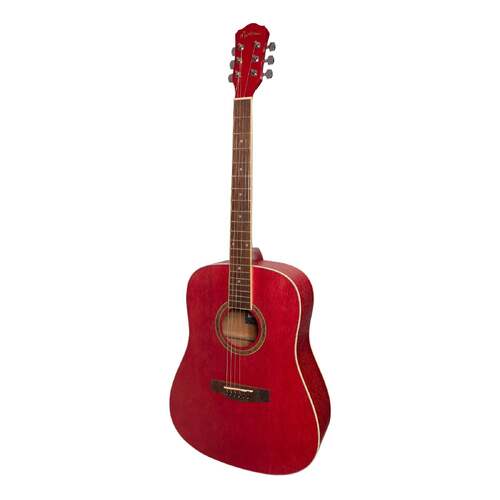 Martinez '41 Series' Dreadnought Acoustic Guitar (Strawberry Pink)