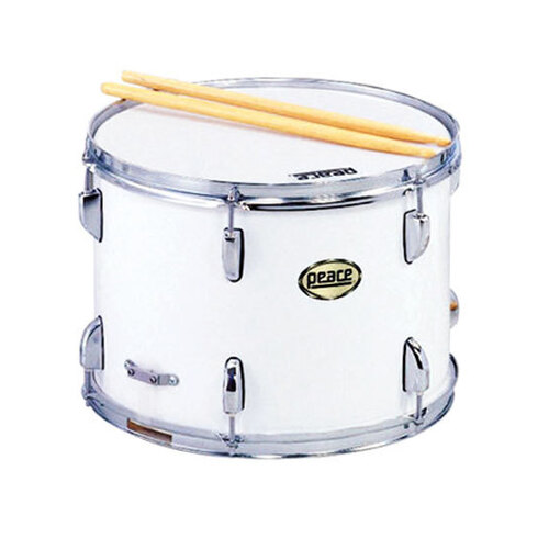 Peace 12 Lug Marching Snare Drum, White, 14 x 12 Inches, Cadet Series