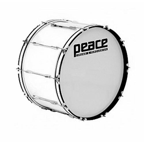 Peace 10-Lug Marching Bass Drum White 22 x 10" - Deluxe Cadet Series