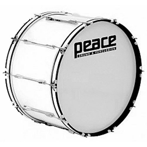 Peace Deluxe Cadet Series 10-Lug Marching Bass Drum White 26 x 10"