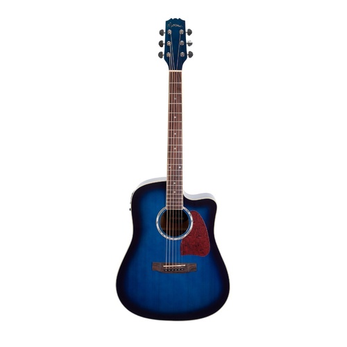 Martinez Acoustic-Electric Dreadnought Cutaway Guitar (Blue)