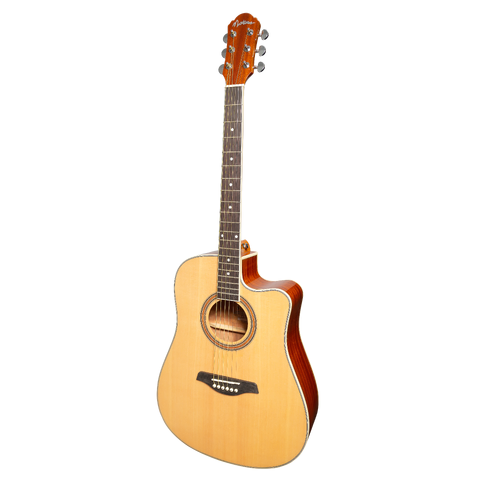 Martinez MDC-41G-NGL Dreadnought Acoustic Guitar, Cut-away Gloss Finish (Natural), 6 Strings, Right Handed