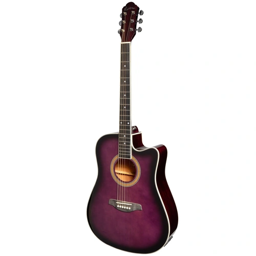 Martinez MDC-41G-TPB Dreadnought Acoustic Guitar Gloss Purple Burst