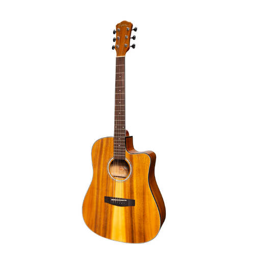 Martinez '51 Series' Acoustic-Electric Dreadnought Cutaway Guitar Koa Gloss MDC-51G-KOA