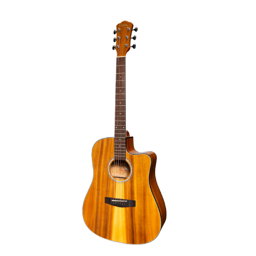 Martinez '51 Series' Acoustic-Electric Dreadnought Cutaway Guitar Koa Gloss MDC-51G-KOA