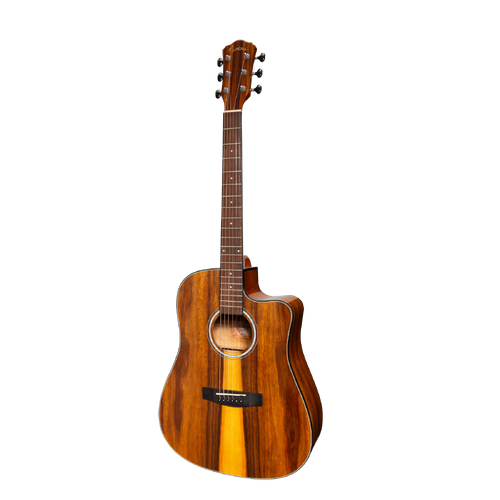 Martinez MDC-51G-TK Left Handed Acoustic-Electric Dreadnought Guitar Teakwood Gloss