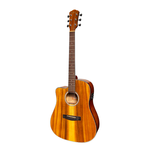 Martinez '51 Series' Left Handed Acoustic-Electric Dreadnought Cutaway Guitar Koa Gloss MDC-51GL-KOA