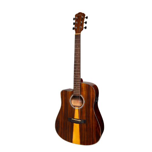 Martinez '51 Series' Left Handed Acoustic-Electric Dreadnought Guitar Teakwood Gloss MDC-51GL-TK