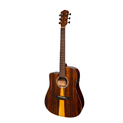 Martinez '51 Series' Left Handed Acoustic-Electric Dreadnought Guitar Teakwood Gloss MDC-51GL-TK