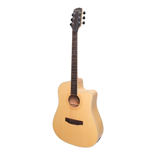 Martinez Eco Series Spruce Top Bamboo Acoustic-Electric Dreadnought Cutaway Guitar (Natural Satin)