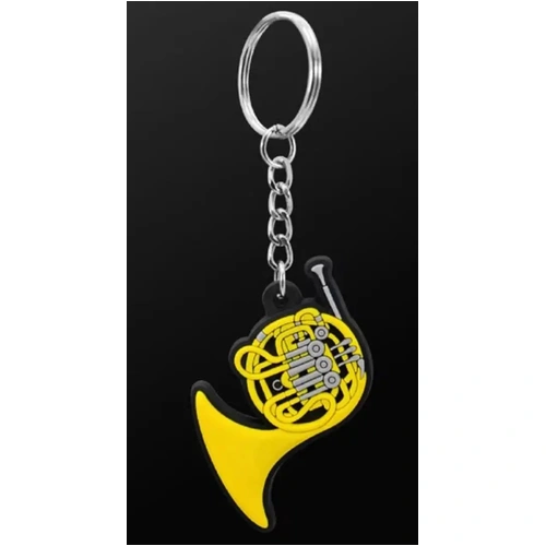 Musician Designer French Horn Keyring - 3D PVC Keychain, Durable, No Smell, Gift Envelope Included, Perfect for Keys & Instrument Cases