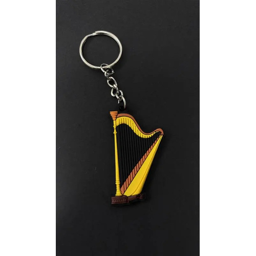 Musician Designer Harp Keyring - 3D PVC Keychain with Gift Envelope