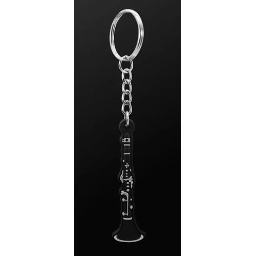 Musician Designer Clarinet Keyring - 3D PVC Keychain, Durable, No Smell, Gift Envelope Included
