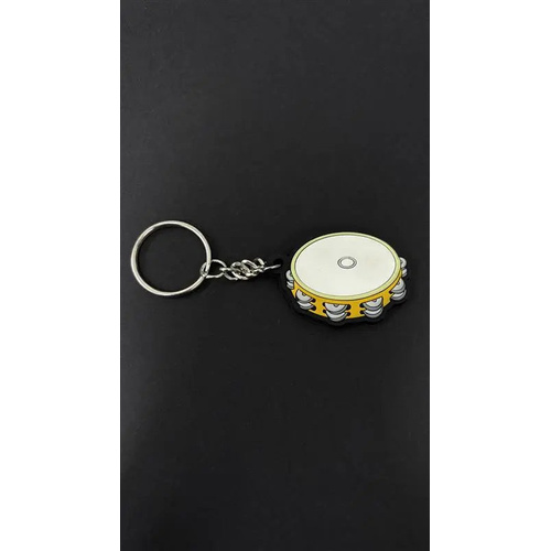 Musician Designer Yellow Tambourine Keyring
