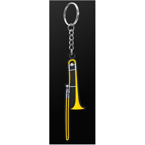 Musician Designer Trombone Keyring in PVC with 3D Details, Durable, Eco-Friendly, Gift Envelope Included