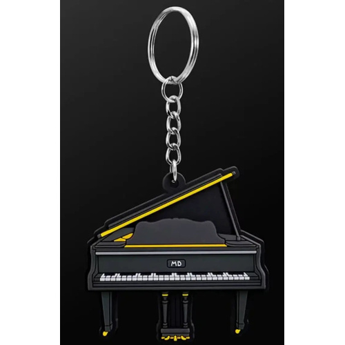 Musician Designer Grand Piano Black Keyring in PVC with Gift Envelope