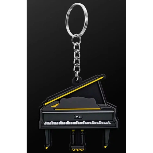 Musician Designer Grand Piano Black Keyring - 3D PVC Keychain, Durable, Gift Envelope, Perfect for Keys and Bags
