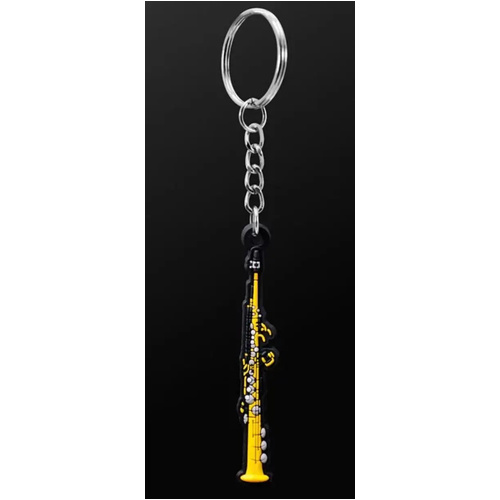 Musician Soprano Saxophone Keyring - 3D Design, Durable PVC, Gift Envelope Included