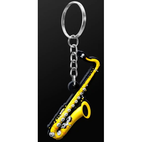 Musician Designer Tenor Saxophone Keyring - 3D PVC Keychain, Durable, Gift Envelope Included, Perfect for Keys and Bags