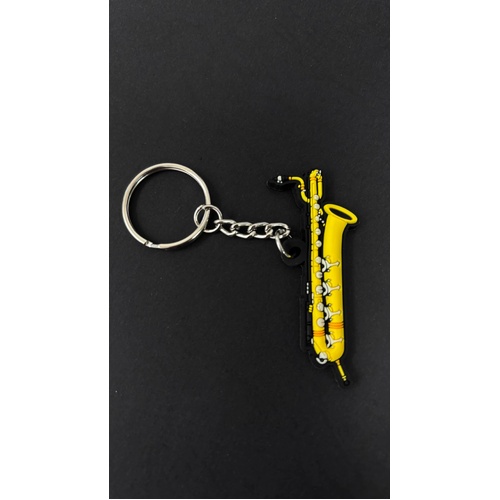 Musician Designer Baritone Saxophone Keyring in Durable PVC with Gift Envelope